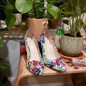 Floral Stilettos Real Leather
